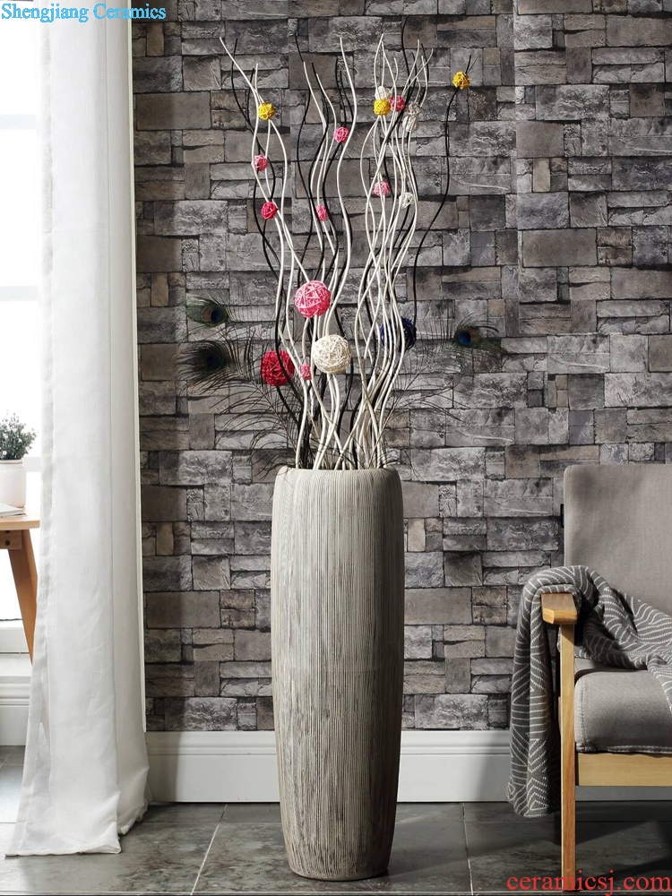 Lucky bamboo dried flowers big ceramic vase Nordic modern furnishing articles, arranging flowers sitting room be born creative home decorations