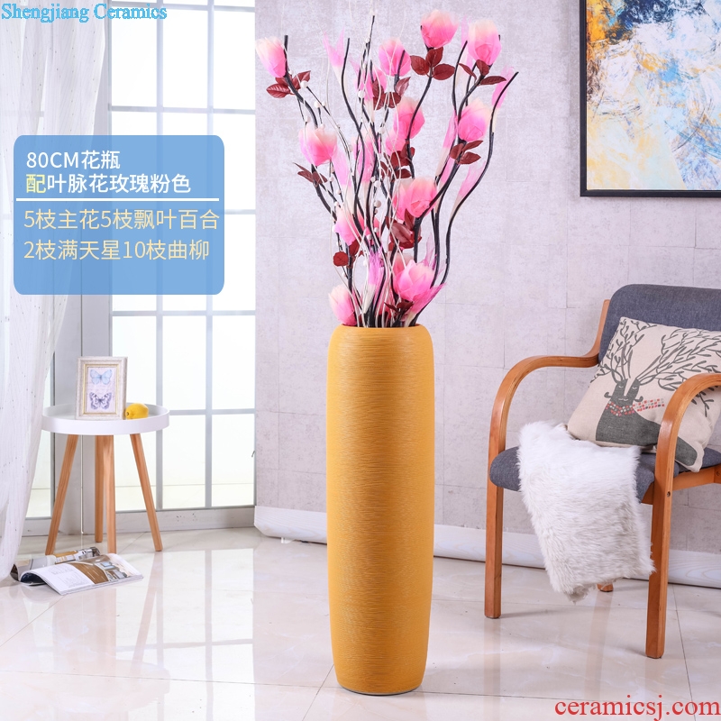 Nordic landing simulation flower vase suit contemporary and contracted sitting room large jingdezhen ceramic dry flower arranging flowers is placed
