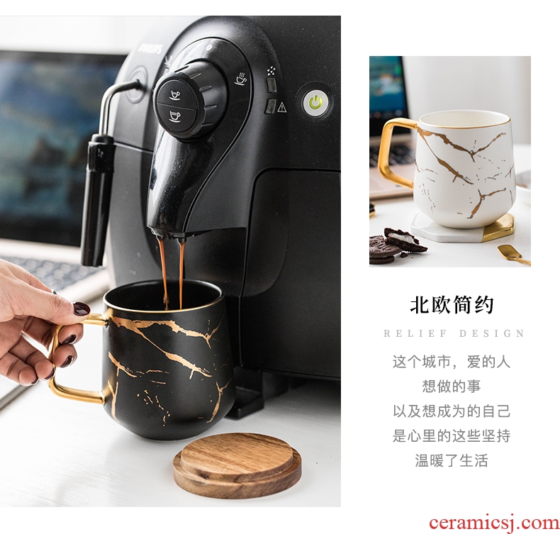 Ceramic mug small european-style luxury coffee cup contracted drink cup men's and women's creative household couples cups and saucers