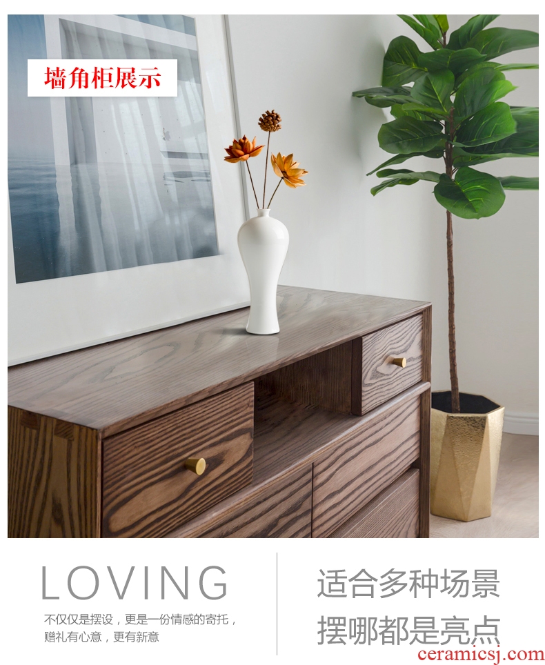 Jingdezhen ceramic furnishing articles contemporary and contracted sitting room porch TV ark dried flower adornment ikea small white vase