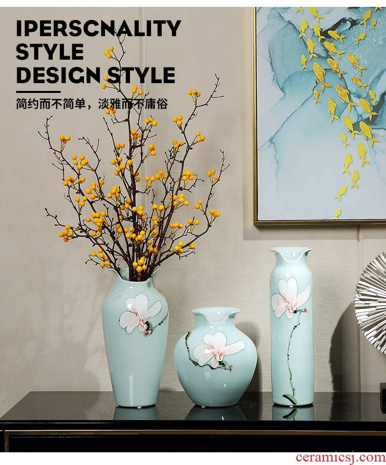 New Chinese style originality light ceramic vase household furnishing articles of luxury living room desktop hall home soft decoration