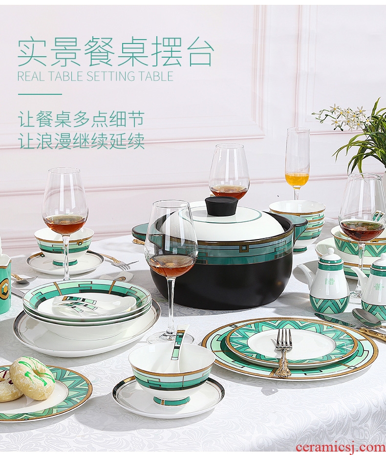 Tangshan bone porcelain tableware suit nice dishes dishes suit personality dishes European household creative ceramic bowl