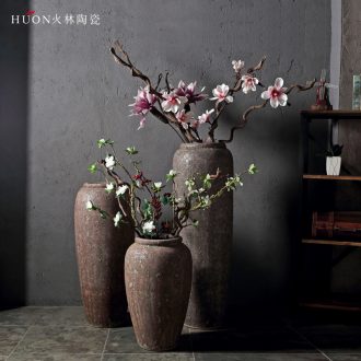 New Chinese style restoring ancient ways of jingdezhen ceramic POTS do old ceramic flower implement sitting room put dried flowers of large vases, coarse pottery furnishing articles
