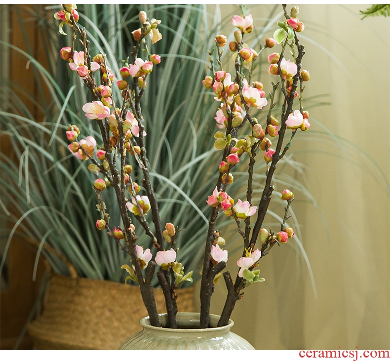 Simulation flowers false false branches of the little sitting room of prunus persica decoration flower art flower arranging dried flowers home decoration ceramic furnishing articles