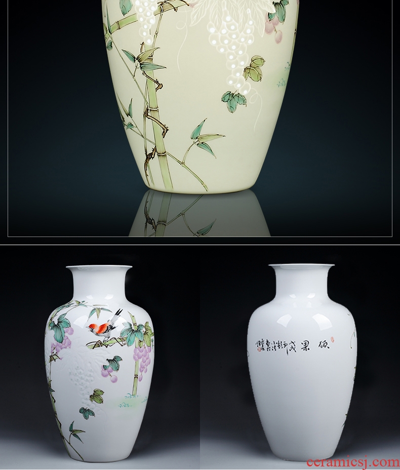 Exquisite vase furnishing articles of jingdezhen porcelain hand-painted ceramics sitting room knife clay flower arrangement home decorative arts and crafts