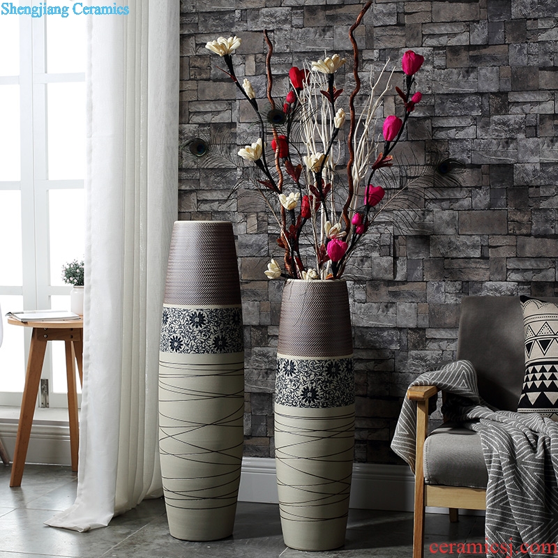 Contemporary and contracted beauty north European hotels sitting room ceramic zen new Chinese style dry flower arranging flowers hydroponics large vase