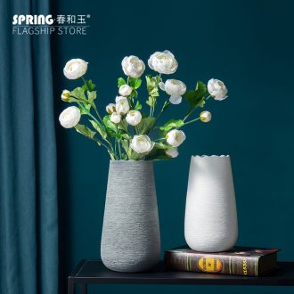 Jingdezhen ceramic wire drawing vase furnishing articles Nordic contracted zen flower arranging flower implement creative home sitting room adornment