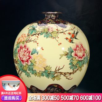 Master of jingdezhen ceramics hand-painted pastel antique vase Chinese TV ark adornment is placed large living room