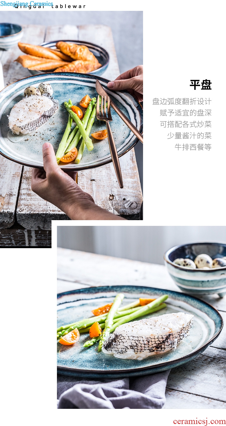 Nordic ceramic tableware, literary web celebrity good-looking Japanese new creative western food steak dinner plates