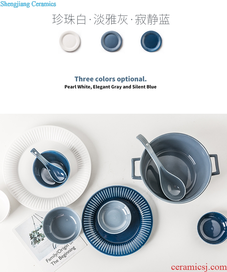Ijarl million jia Nordic creative contracted household dish dish ceramic tableware suit Hepburn 46 woolly