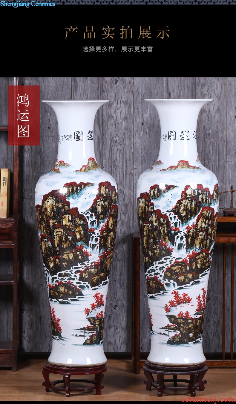 Jingdezhen ceramics of large blue and white porcelain vase sitting room open TV ark adornment of Chinese style household furnishing articles