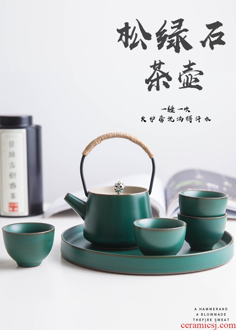 Tea cup set household kung fu tea set jingdezhen ceramic tea pot of Japanese girder small tea cups