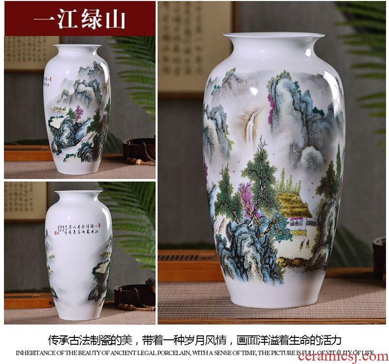 Jingdezhen ceramics vases, flower arrangement sitting room place famille rose porcelain insulator thin foetus modern home decoration decoration