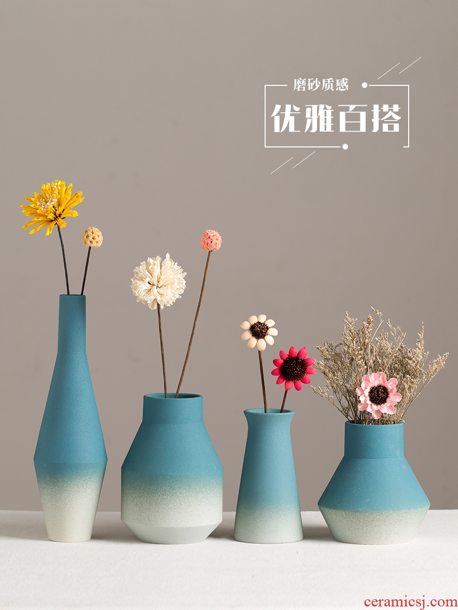 Ceramic dry flower flower bottles of contemporary and contracted sitting room northern Mediterranean European household adornment table flower arranging furnishing articles
