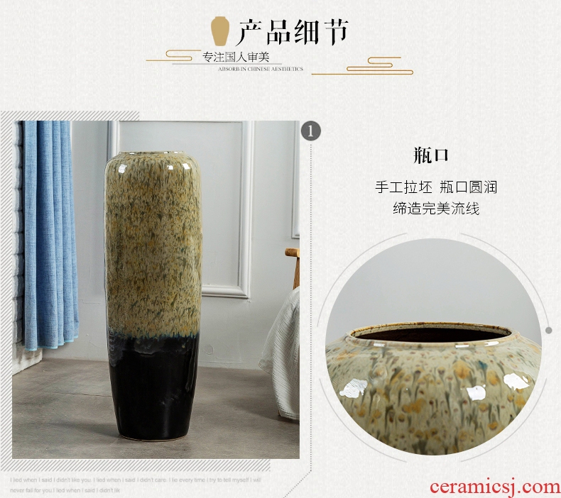 Jingdezhen ceramic vase landing large contemporary and contracted sitting room porch decorative dried flower arranging flowers is placed a large household