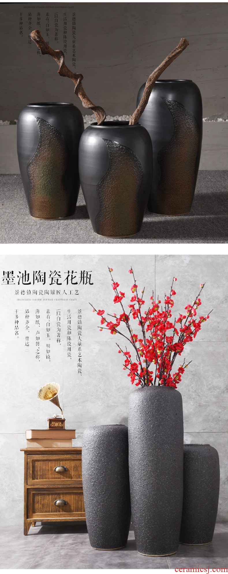Clearance of large ground vase restoring ancient ways dried flower arranging flowers sitting room courtyard garden furnishing articles flowers exchanger with the ceramics decoration decoration