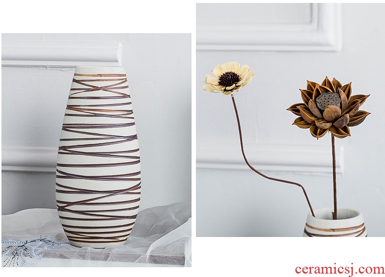 Gagarin handmade ceramic vases, ceramic art creative floral organ dry flower arranging flowers furnishing articles European contracted household adornment