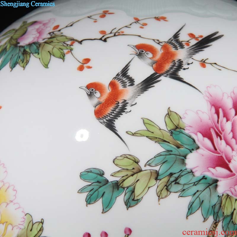 Jingdezhen jingdezhen Peng Xiaoqing high-grade hand-painted pomegranate lotus flower vase peony vase work new vase