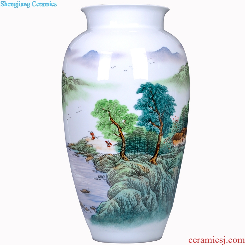 Jingdezhen ceramics famous hand-painted vase landed furnishing articles of modern home living room decoration