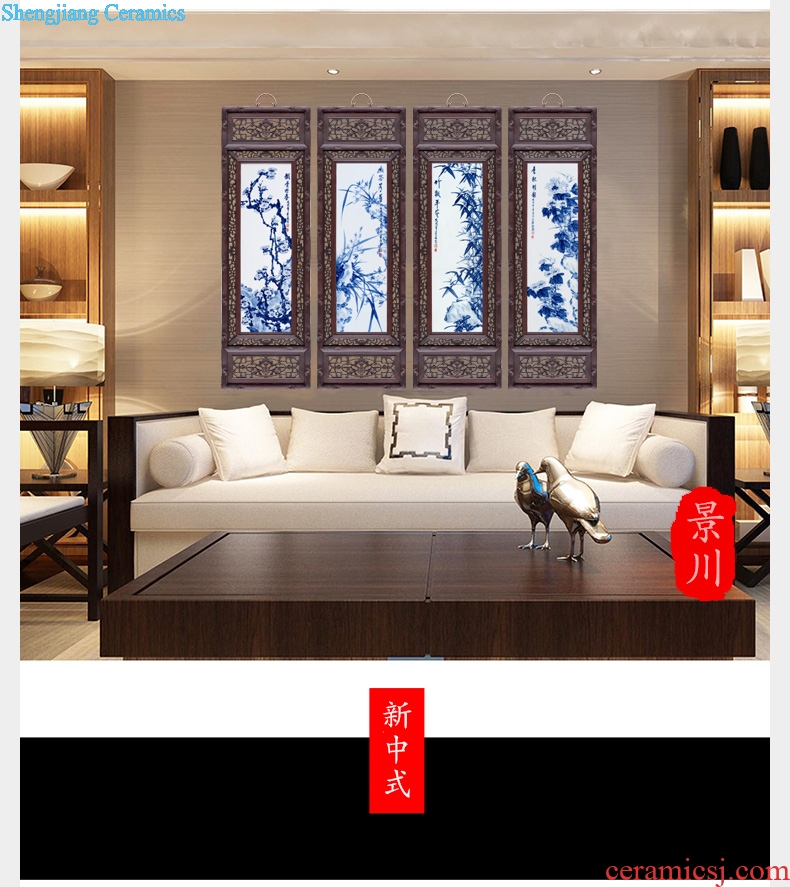 Jingdezhen hand-painted chrysanthemum patterns home sitting room is the study of four screen Chinese style sofa setting wall adornment that hang a picture
