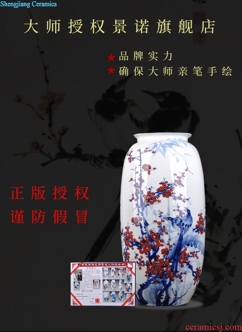 New Chinese jingdezhen ceramics beaming household crafts gifts hand-painted under glaze color porcelain vase