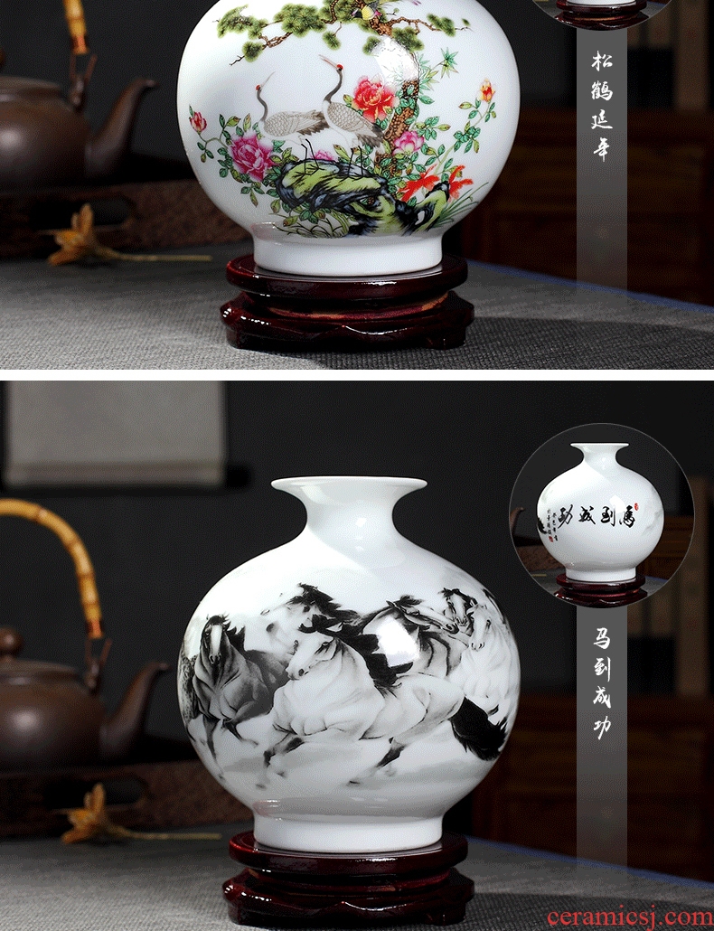 Creative vase furnishing articles sitting room flower arrangement of jingdezhen ceramics dried flowers white ins small wind home decoration arts and crafts