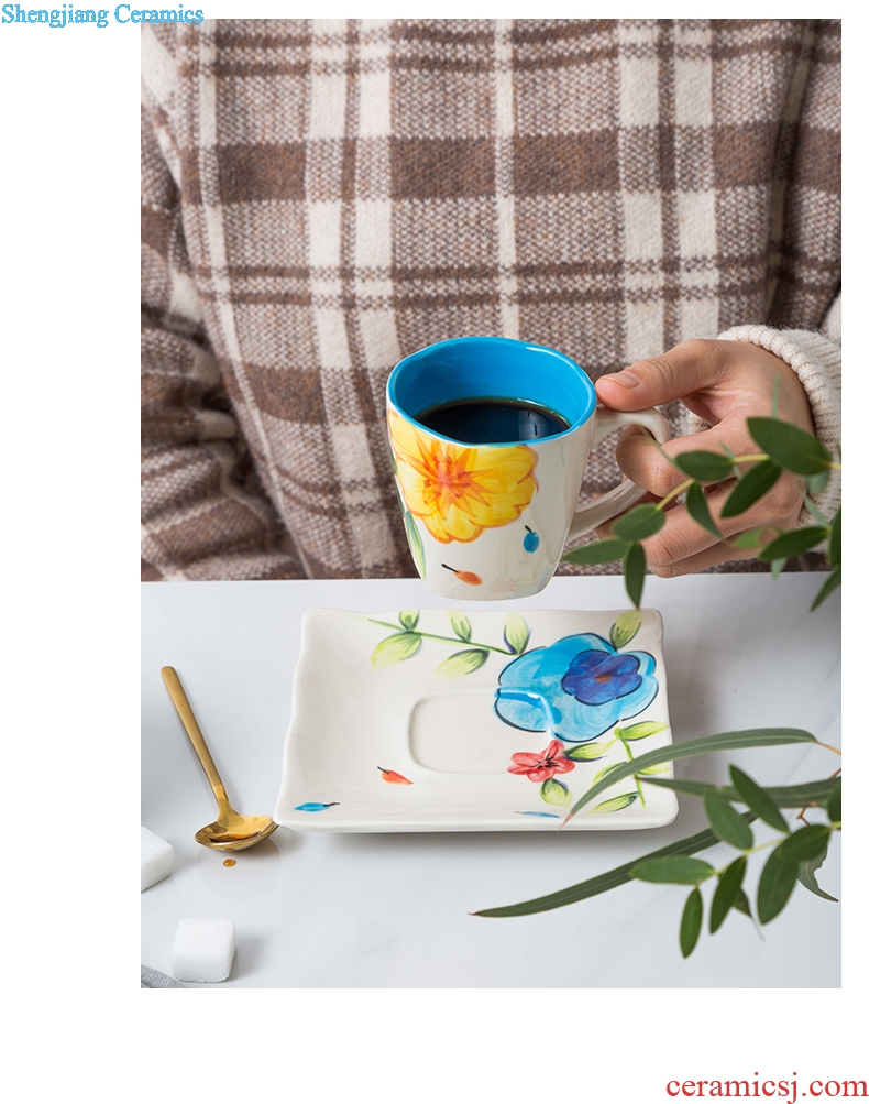Ijarl American ceramic tableware suit mark cup creative contracted milk pot teapot sugar pot