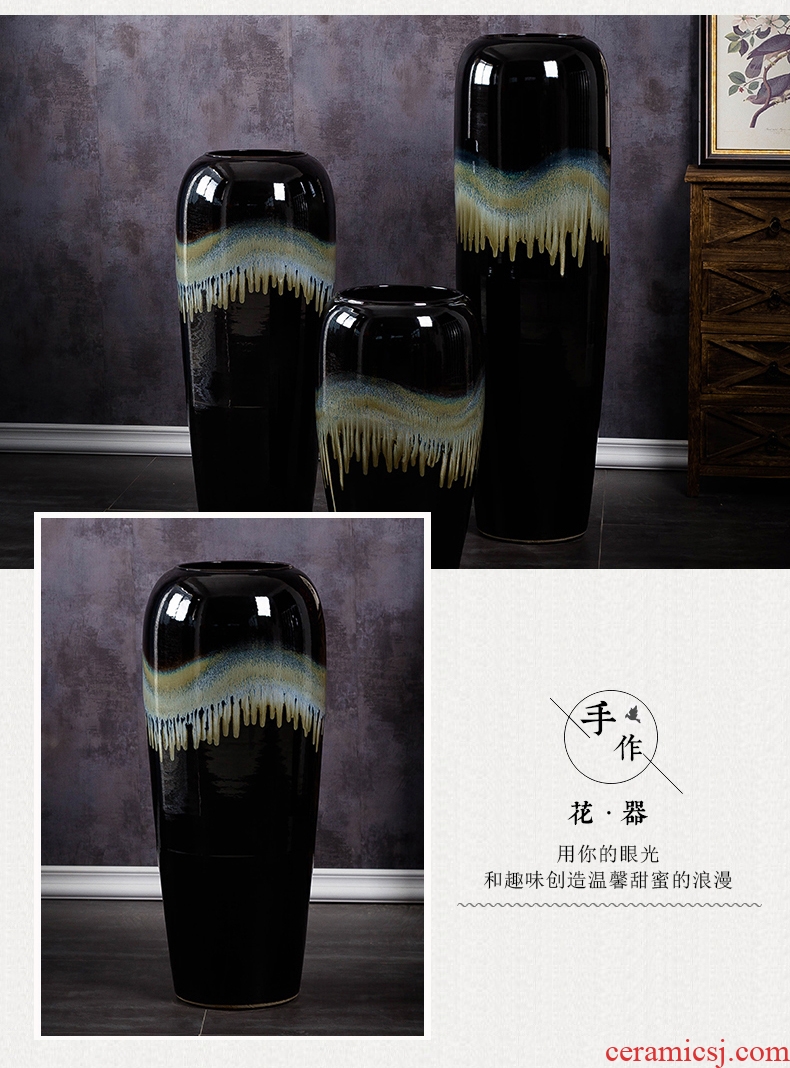 Jingdezhen ground vase contemporary and contracted large ceramic opening ceremony the hotel lobby decoration flower arranging furnishing articles