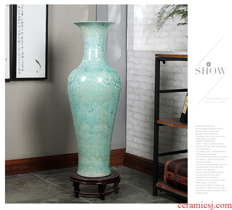 Jingdezhen ceramics vase of large crystalline glaze sitting room place of blue and white porcelain hotel lobby decoration decoration