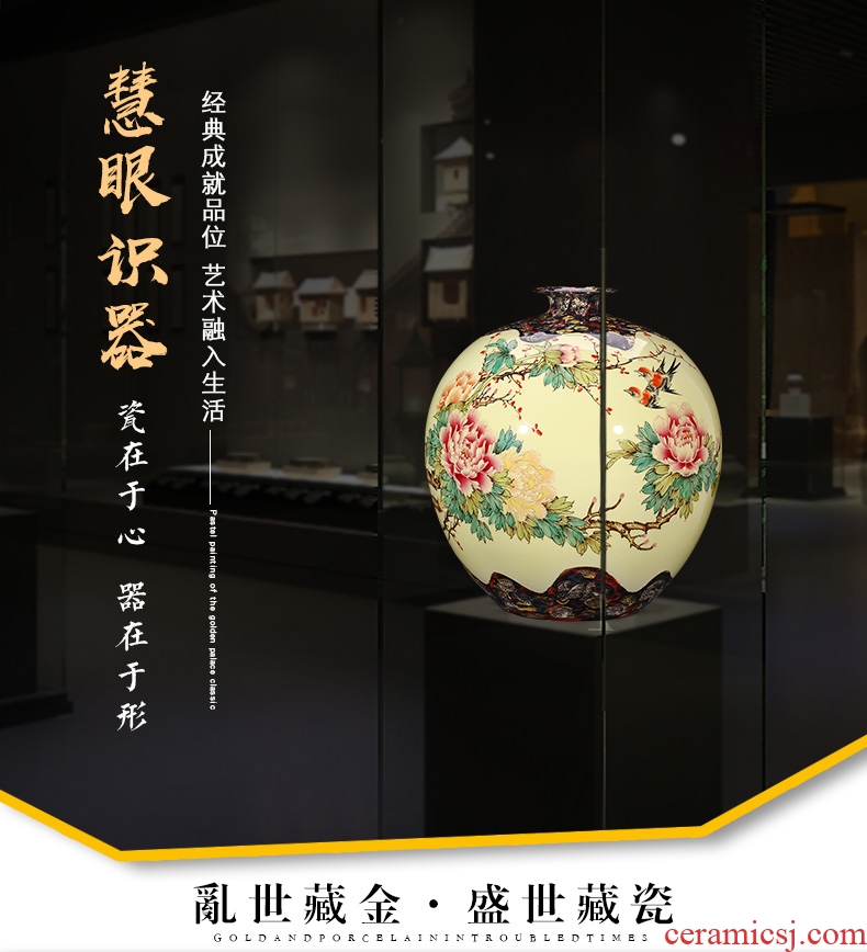 Master of jingdezhen ceramics hand-painted pastel antique vase Chinese TV ark adornment is placed large living room