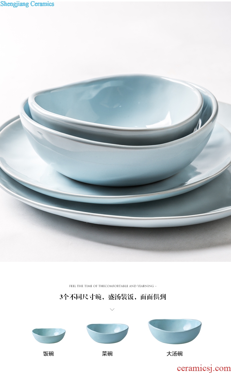 Ijarl household ceramics tableware in the Nordic idea of irregular plate tray steak dinner plate plate plate plate cuisine