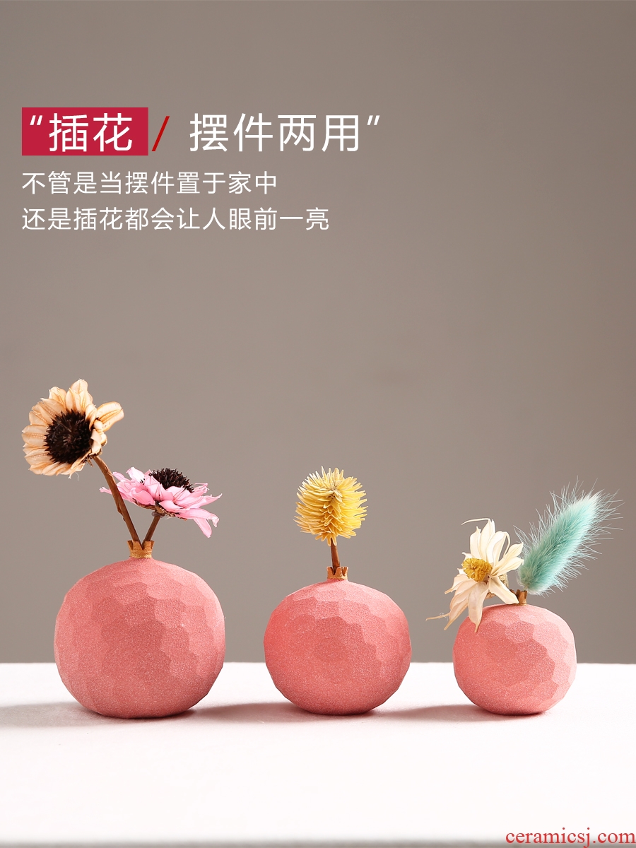 Creative ceramic pomegranate vase furnishing articles dried flower arranging flowers contemporary and contracted sitting room floret small pure and fresh and home decoration