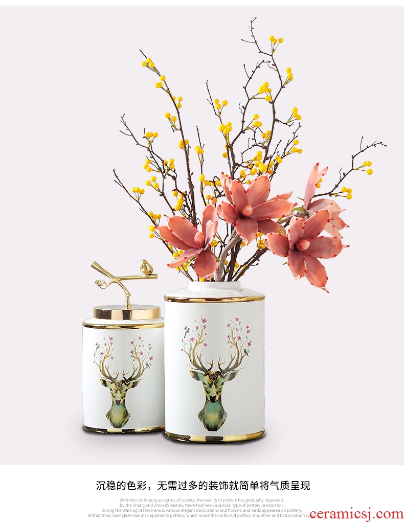 American ceramic deer storage tank furnishing articles household act the role ofing is tasted hotel villa vase continental sitting room ark creative decoration