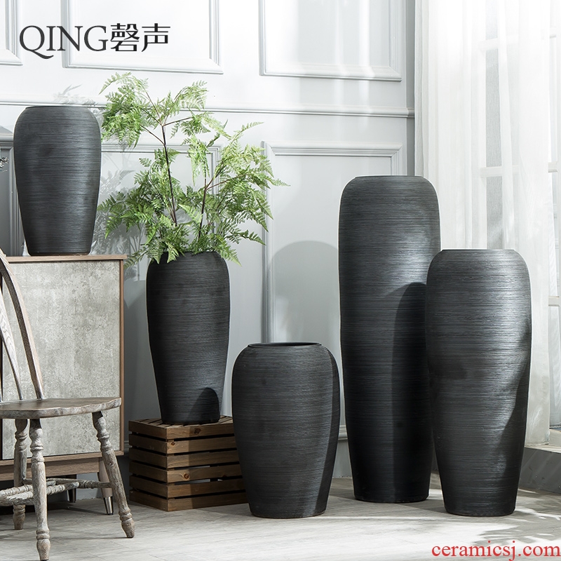 Jingdezhen ceramic vase sitting room place of large vases, flower arranging extra large hotel decorative pottery basin of restoring ancient ways