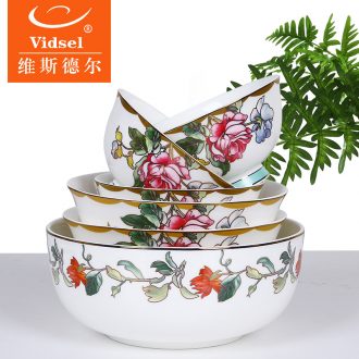 Vidsel bone porcelain rice bowls rainbow noodle bowl dish home large soup bowl creative ceramic dishes FanPan composite plate