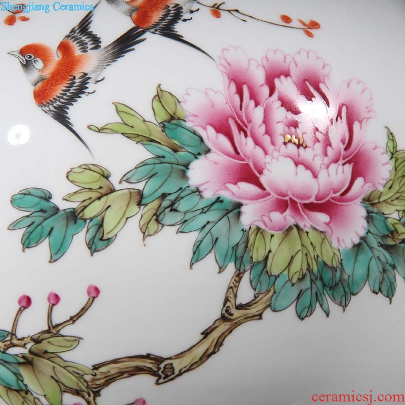 Jingdezhen jingdezhen Peng Xiaoqing high-grade hand-painted pomegranate lotus flower vase peony vase work new vase