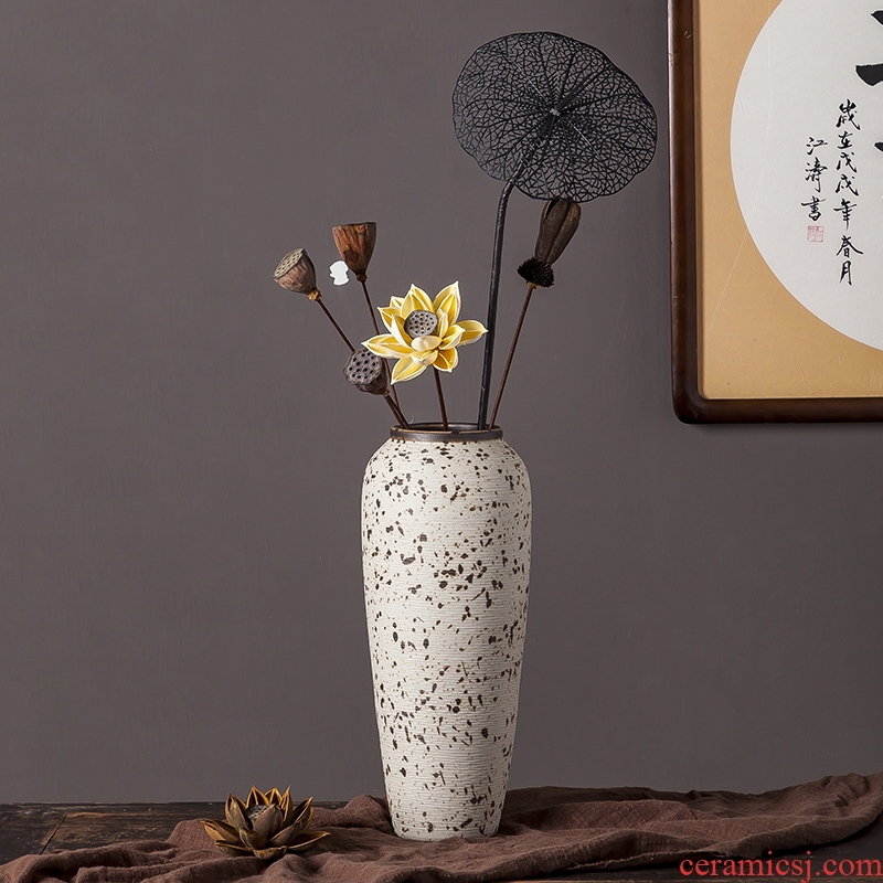 Jingdezhen ceramic vase furnishing articles of contemporary and contracted sitting room porch mesa Chinese style restoring ancient ways zen dried flowers flower arrangement