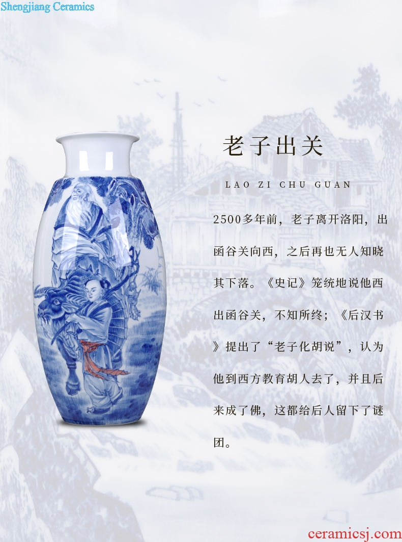Hand-painted porcelain of jingdezhen ceramics characters of new Chinese style living room porch vase furnishing articles home decoration gifts