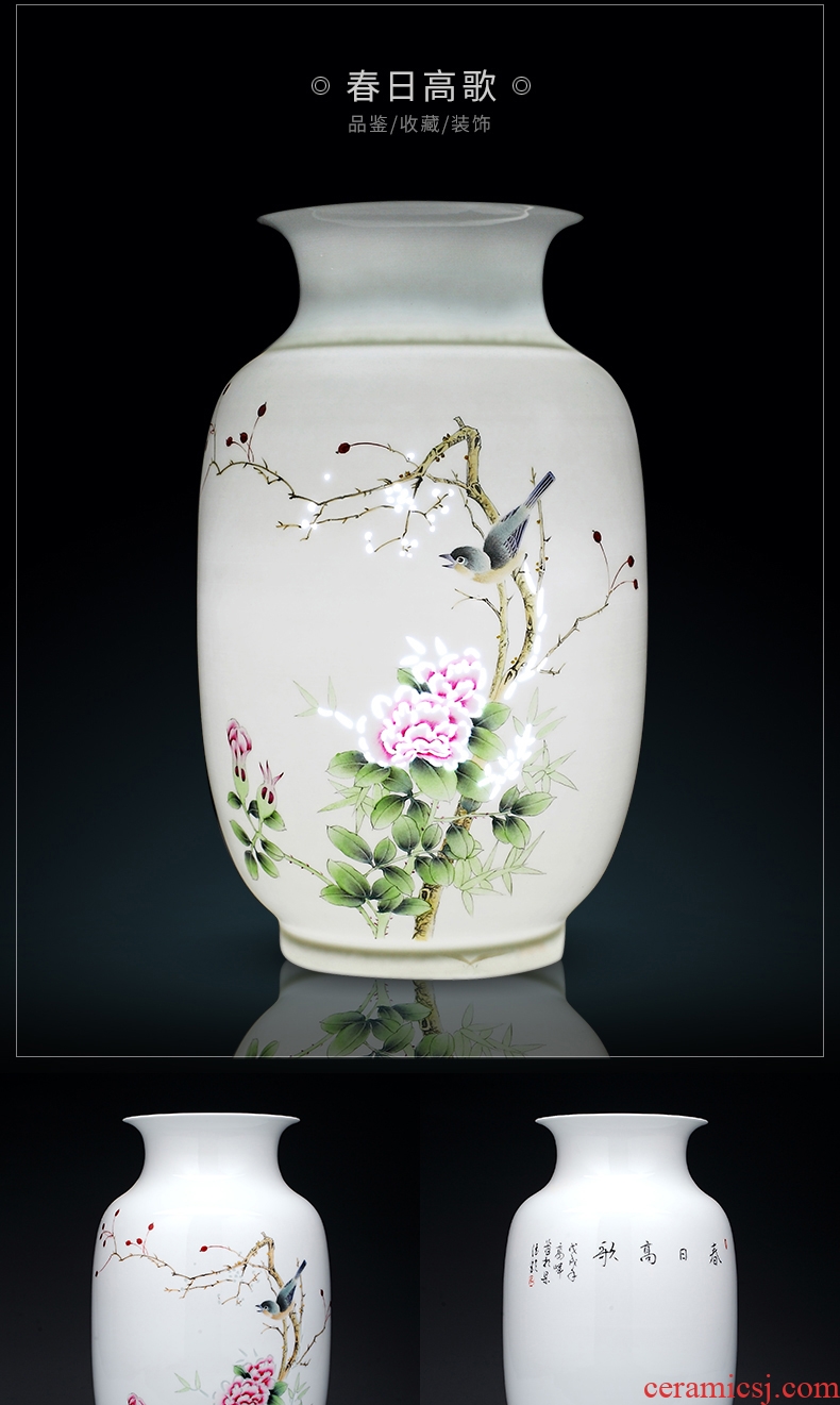 Exquisite vase furnishing articles of jingdezhen porcelain hand-painted ceramics sitting room knife clay flower arrangement home decorative arts and crafts