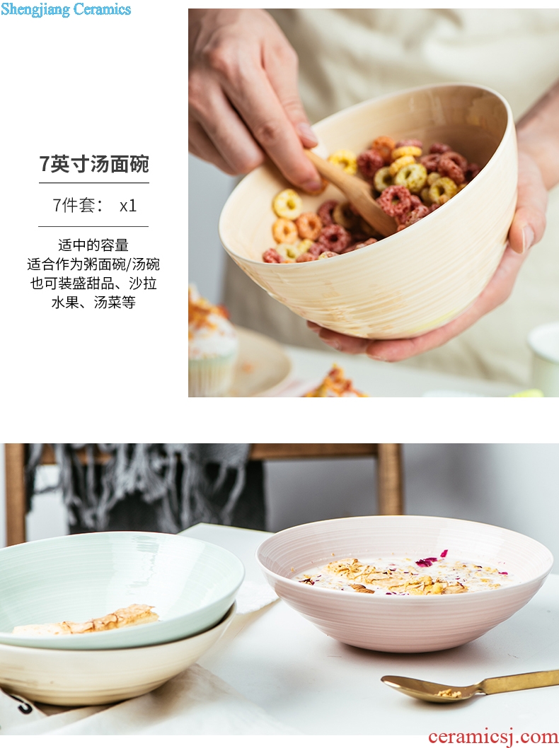 Million jia northern dishes suit household contracted creative ceramic bowl dish bowl chopsticks bowl combine ins cutlery set