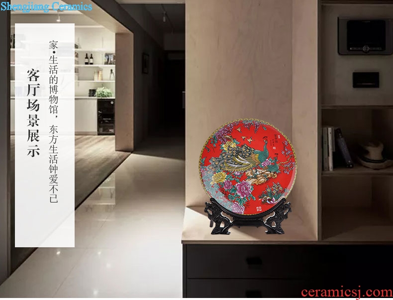 Jingdezhen modern decorative arts and crafts of creative home sitting room living room decoration art ceramic plate furnishing articles