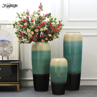 Jingdezhen large landing simulation plant fake flower flower vase furnishing articles European style living room home decoration flowers furnishings