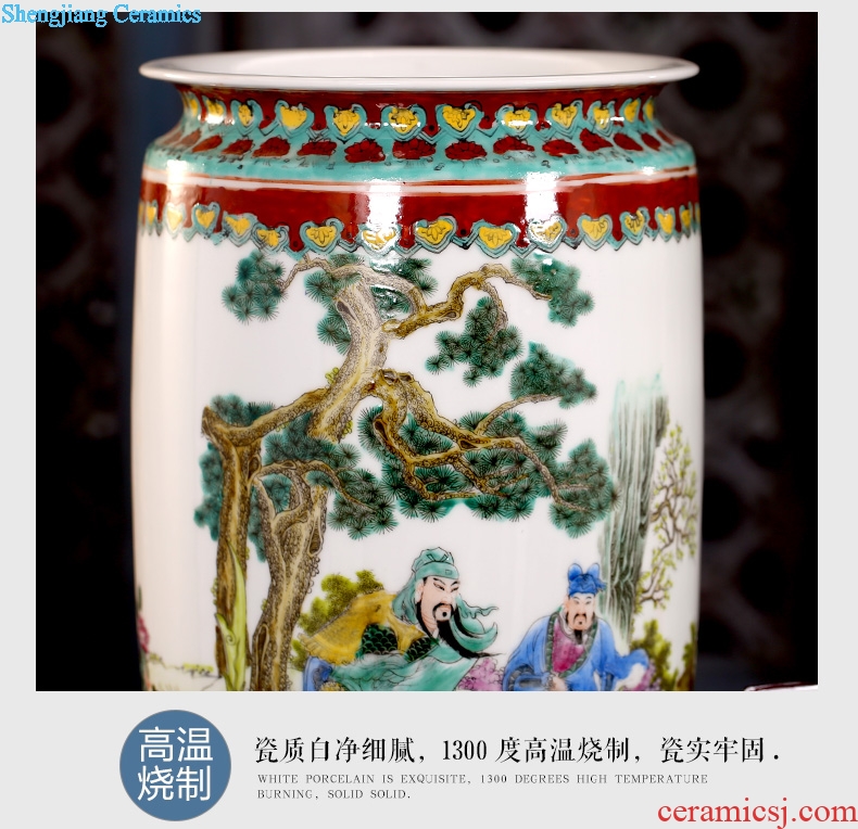 Jingdezhen ceramic hand-painted guan yu tackled receive furnishing articles home sitting room vase mesa study Chinese calligraphy and painting