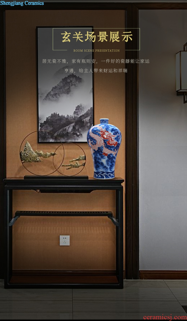 Jingdezhen ceramics imitation qing qianlong hand-painted of blue and white porcelain dragon mei bottles of new Chinese style sitting room adornment is placed