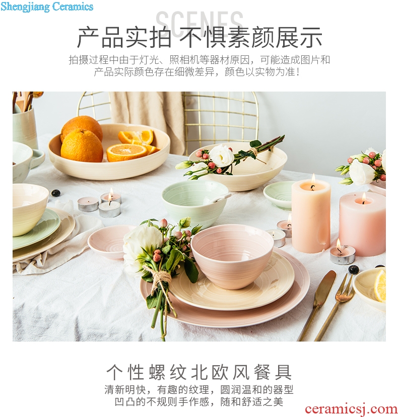 Million jia northern dishes suit household contracted creative ceramic bowl dish bowl chopsticks bowl combine ins cutlery set