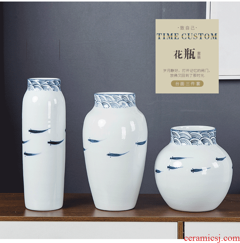 Jingdezhen modern household adornment new Chinese TV ark ceramic vase the sitting room porch creative furnishing articles