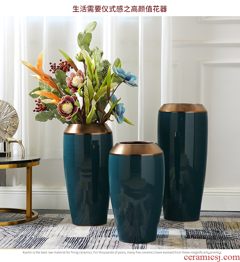 Number of large European ceramics vase high contracted pot sitting room dry flower flower POTS villa decorations furnishing articles