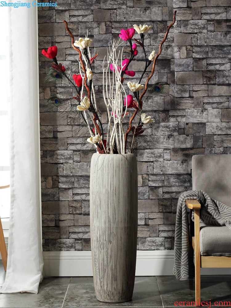 Lucky bamboo dried flowers big ceramic vase Nordic modern furnishing articles, arranging flowers sitting room be born creative home decorations