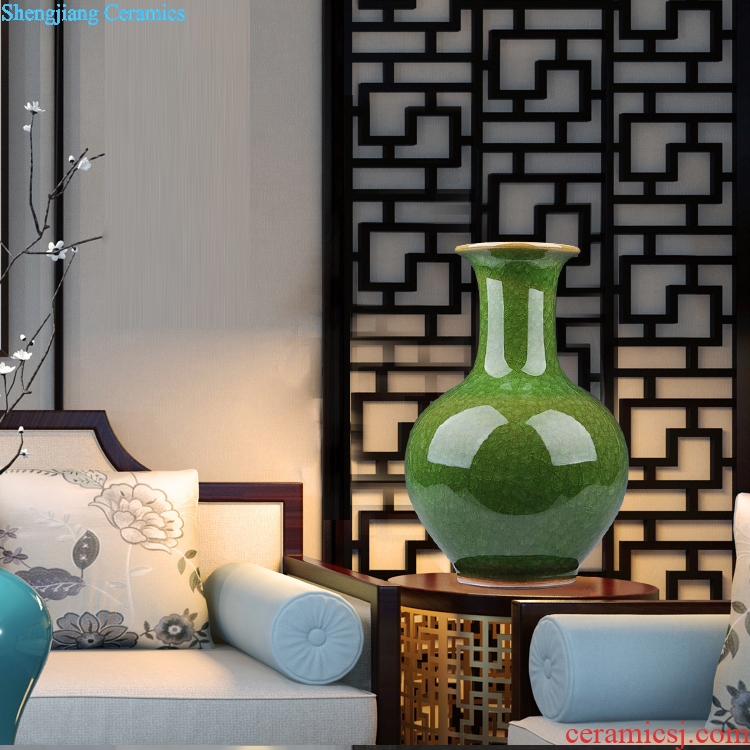 Archaize of jingdezhen ceramics kiln crack glaze jade borneol vase household adornment of contemporary sitting room is placed