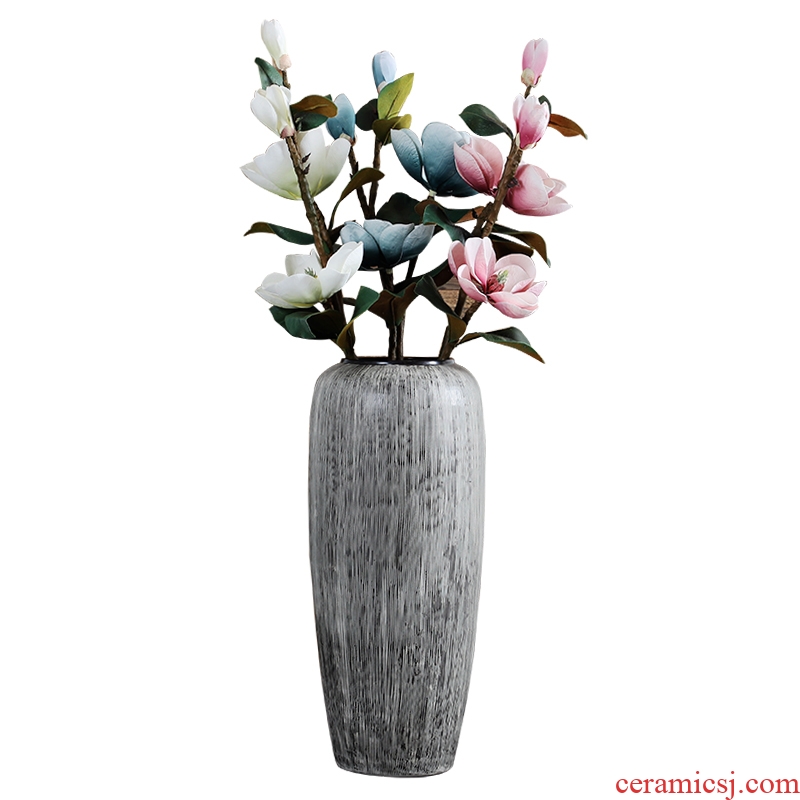 Jingdezhen ceramic vase landed large POTS European contemporary and contracted sitting room hotel retro creative dry flower arrangement